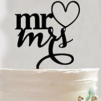 Acrylic Mr Mrs Cake Topper Non-personalized Acrylic Wedding / Anniversary / Bridal Shower 1510.60.25