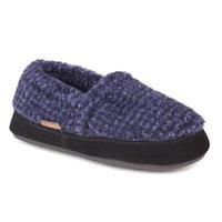 Acorn Kids Tex Moccasin Slippers Blue Check UK Size 8.5-9.5