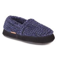 Acorn Kids Tex Moccasin Slippers Blue Check UK Size 7-8