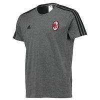 ac milan 3 stripe t shirt black