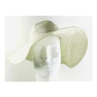 accessorize one size white and metallic silver wide brimmed floppy hat