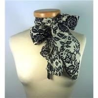 Accessorize Cream and Black Floral Silk Scarf