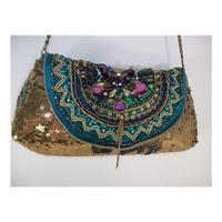 Accessorize Gold Sequin Handbag