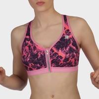 Active Zipped Plunge Non-Underwired Sports Bra