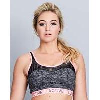 Active Mesh Sports Bra Grey/Coral