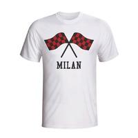 ac milan waving flags t shirt white kids