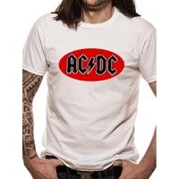 AC/DC Oval Logo T-Shirt Medium (White)