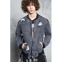 Acid Wash Bomber Jacket