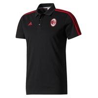 ac milan 3 stripe polo black black