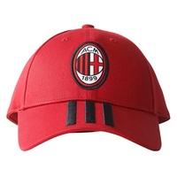 AC Milan 3 Stripe Cap - Red, Red