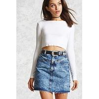 acid wash mini skirt