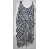 acne size 10 grey cream print draping dress