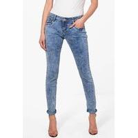 acid wash skinny jeans blue