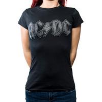acdc diamante logo skinny t shirt black xx large
