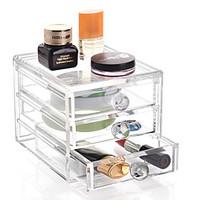 Acrylic Transparent Complex Combined Large Capacity Random Handle 3 Layer Makeup Cosmetics Storage Drawer Cosmetic Organizer Jewelry Display Box