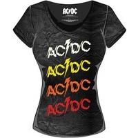 acdc powerage repeat womens large t shirt black