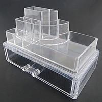 Acrylic Transparent Complex Combined Double Layer Cosmetics Storage Makeup Storage with Drawer Cosmetic Organizer
