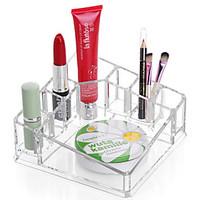 Acrylic Transparent Portable Square Solid Cosmetics Makeup Storage Stand Makeup Brush Pot Cosmetic Organizer for Lipstick Eyeliner Nail Polish