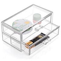 Acrylic Transparent Complex Combined Large Capacity Quadrate Double 2 Layer Makeup Cosmetics Storage Drawer Cosmetic Organizer Jewelry Display Box