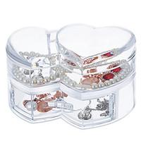 Acrylic Transparent Large Capacity Loving Heart Makeup Cosmetics Jewelry Storage Box Cosmetic Organizer Jewelry Display Box with LidDrawer