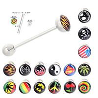 Acrylic Tongue Piercing Ring Body Jewelry Random Color Christmas Gifts
