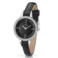 accurist ladies black strap watch