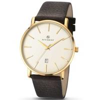Accurist Mens Gold Plated Strap Watch 7125