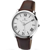 Accurist Mens Brown Leather Strap Watch 7096