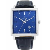 Accurist Mens Navy Blue Square Leather Strap Watch 7040
