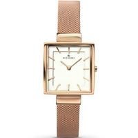 Accurist Ladies Rose Gold Plated Square Mesh Bracelet Watch 8132
