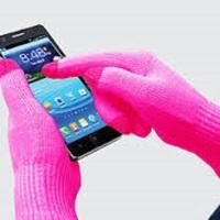 adults pink touch screen gloves