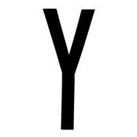 Ades Letter Y T-6 8x3 5cm Black