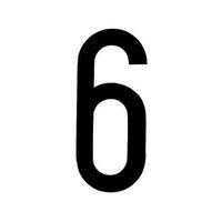 Ades Number 6 T-6 8x3 5cm Black