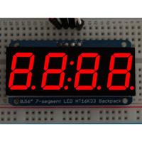 adafruit 878 056 4 digit 7 segment display with i2c backpack red