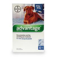 Advantage Flea Prevention and Treatment Solution for Dogs of 25kg And Greater - 4 x 4.0ml.