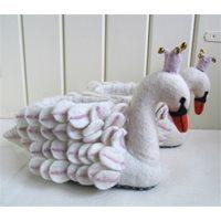 adults animal slippers in odette swan design medium