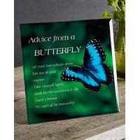 Advice from a Butterfly Glass Plaque