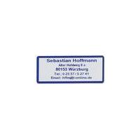 Address labels, blue font, with border, self-adhesive, 300 pieces Westfalia