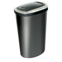 Addis Deluxe 40L Stainless Steel Bin BlackStainless Steel with Press
