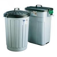 Addis Dustbin Round 90L Grey With Black Lid AG813411