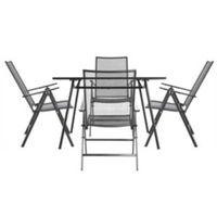 Adelaide Metal 4 Seater Recliner Dining Set