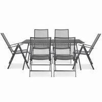 Adelaide Metal 6 Seater Recliner Dining Set