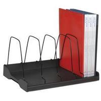 Adjustable Book 6 Wire Dividers Rack (Black)