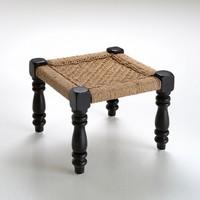 Adas Indian Style Mango Wood and Cord Stool
