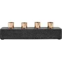 advent black wooden and copper candle holder set of 4