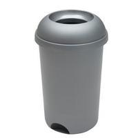 addis smart 500l plastic round bin base metallic grey with lid