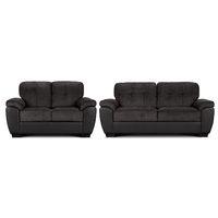 Adelaide 3 and 2 Seater Suite Black