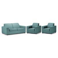 Ada Fabric 3 Seater and 2 Armchair Suite Blue