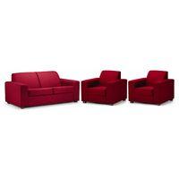Ada Fabric 3 Seater and 2 Armchair Suite Red