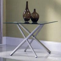 Adelphi Clear Glass Lamp Table With Cross Legs